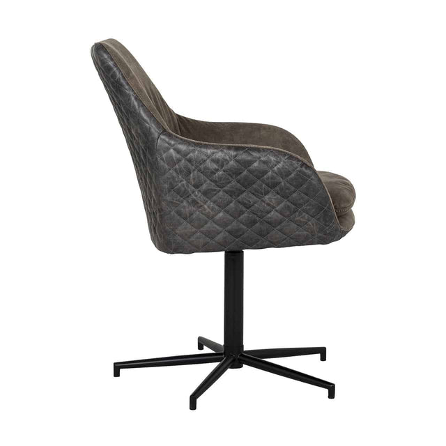 Stoel Lucy met zwarte poot draaibaar van Richmond Interiors – Luxe comfort op maat van PureWonen. Vraag naar de beste prijs.