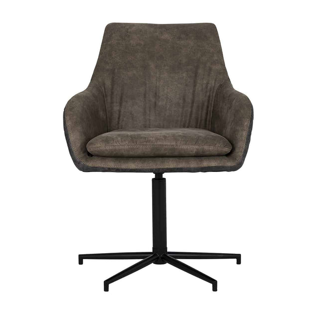 Stoel Lucy met zwarte poot draaibaar van Richmond Interiors – Luxe comfort op maat van PureWonen. Vraag naar de beste prijs.