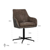 Stoel Lucy met zwarte poot draaibaar van Richmond Interiors – Luxe comfort op maat van PureWonen. Vraag naar de beste prijs.