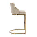 Barstoel Bolton khaki velvet / gold fire retardant (Quartz Khaki 903) van Richmond Interiors – Luxe comfort op maat van PureWonen. Vraag naar de beste prijs.