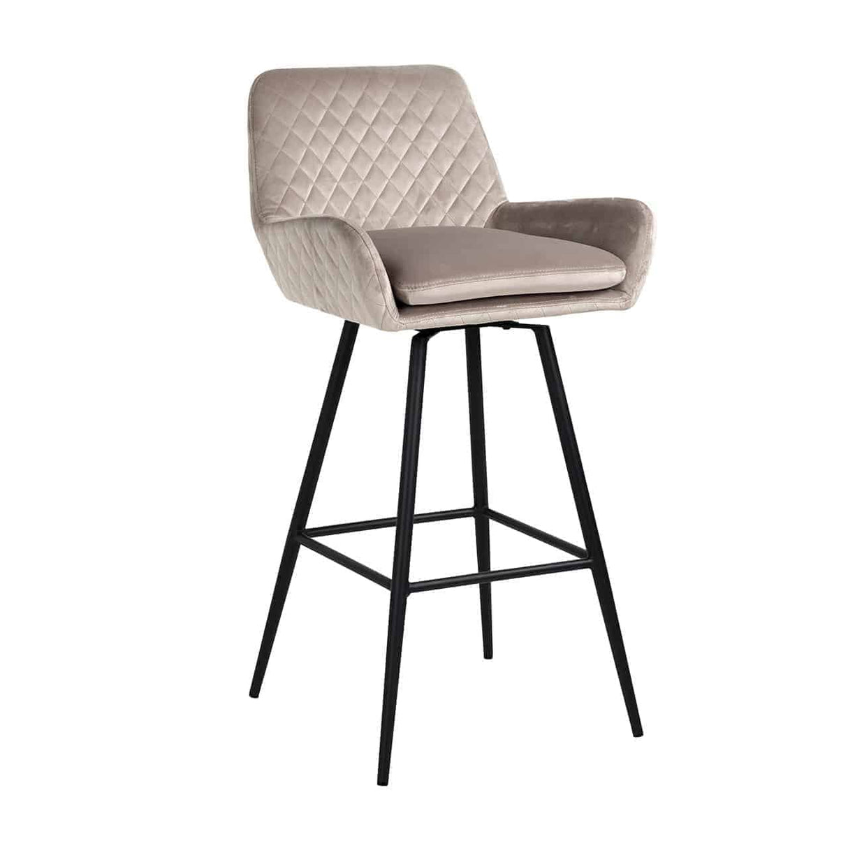 Barstoel Linsey draaibaar khaki velvet (Quartz Khaki 903) van Richmond Interiors – Luxe comfort op maat van PureWonen. Vraag naar de beste prijs.