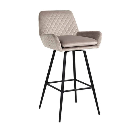 Barstoel Linsey draaibaar khaki velvet (Quartz Khaki 903) van Richmond Interiors – Luxe comfort op maat van PureWonen. Vraag naar de beste prijs.