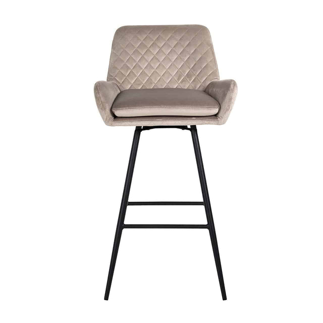 Barstoel Linsey draaibaar khaki velvet (Quartz Khaki 903) van Richmond Interiors – Luxe comfort op maat van PureWonen. Vraag naar de beste prijs.