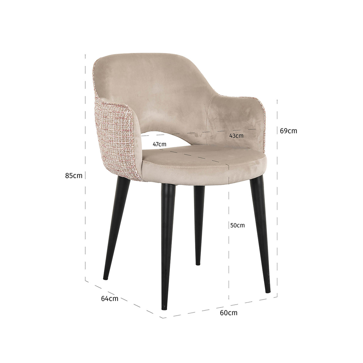 Stoel Giovanna trendy rose/quartz khaki (Be trendy 1673 rose) van Richmond Interiors – Luxe comfort op maat van PureWonen. Vraag naar de beste prijs.