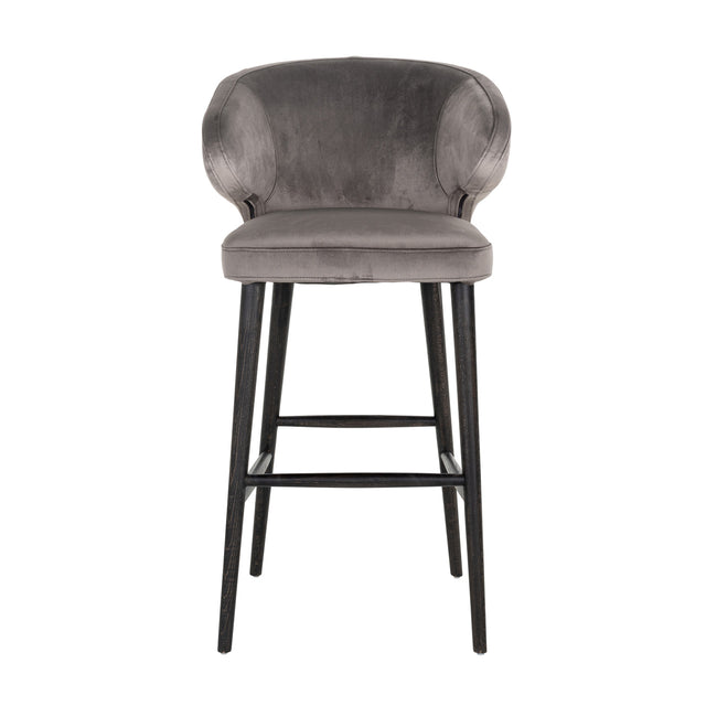 Barstoel Indigo stone velvet (Quartz Stone 101) van Richmond Interiors – Luxe comfort op maat van PureWonen. Vraag naar de beste prijs.