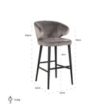 Barstoel Indigo stone velvet (Quartz Stone 101) van Richmond Interiors – Luxe comfort op maat van PureWonen. Vraag naar de beste prijs.
