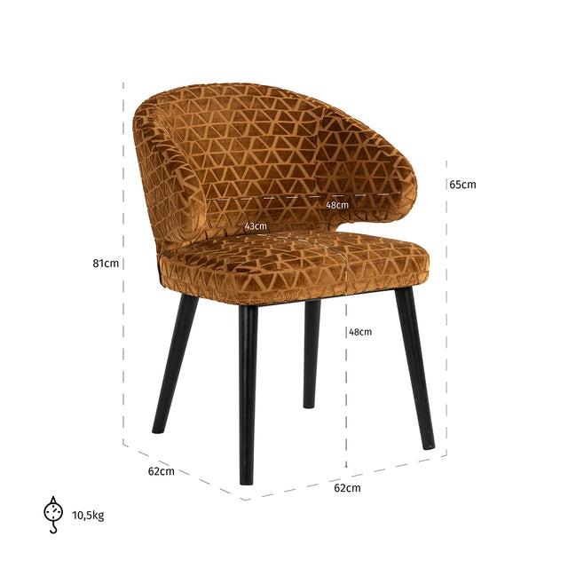 Eetkamerstoel Indigo gold triangle (Triangle 2013 old gold) van Richmond Interiors – Luxe comfort op maat van PureWonen. Vraag naar de beste prijs.