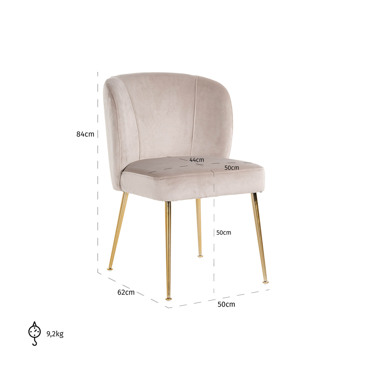 Stoel Cannon khaki / brushed gold (Quartz Khaki 903) van Richmond Interiors – Luxe comfort op maat van PureWonen. Vraag naar de beste prijs.
