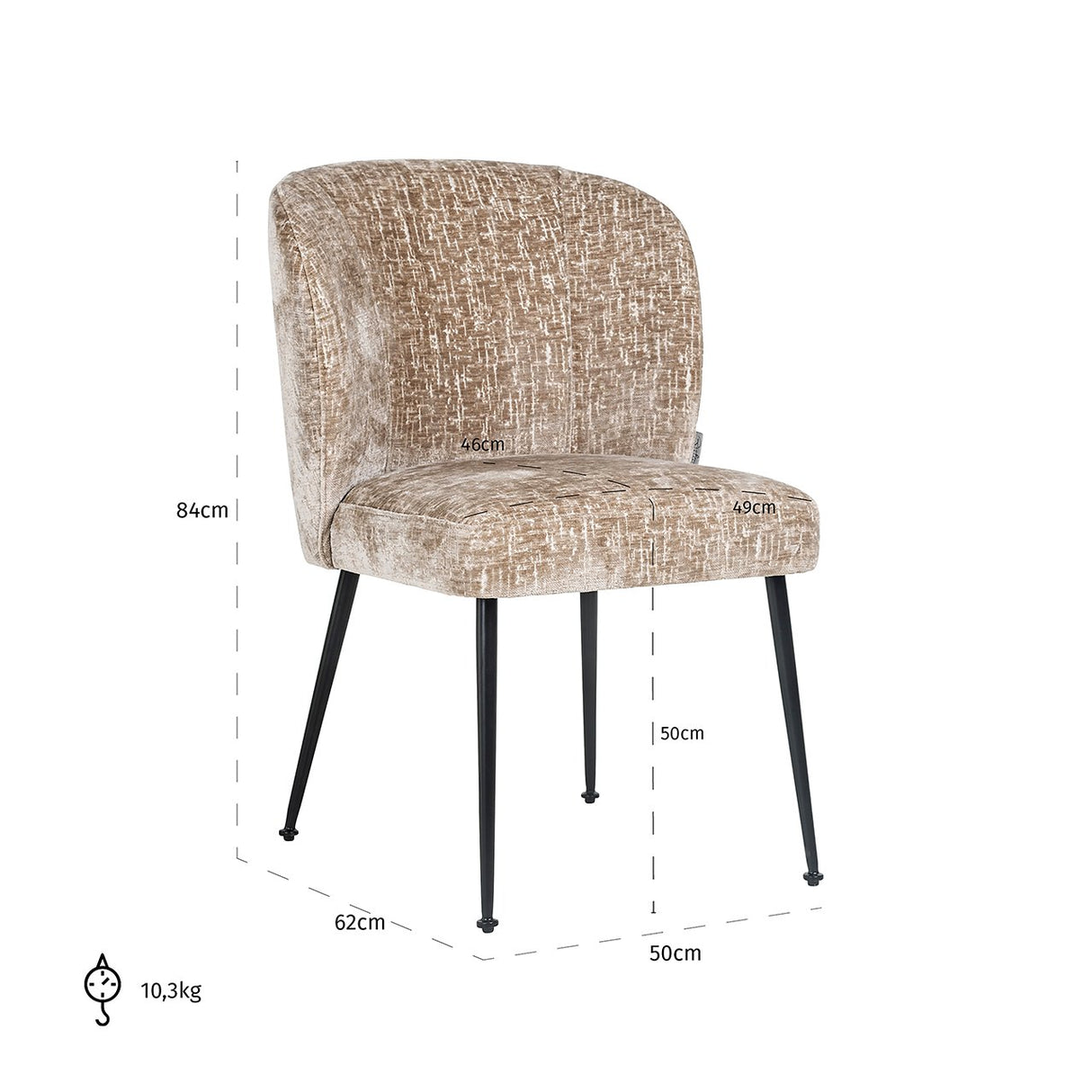 Chair Fallon Shitake Island / zwart (Shitake Island 124) van Richmond Interiors – Luxe comfort op maat van PureWonen. Vraag naar de beste prijs.