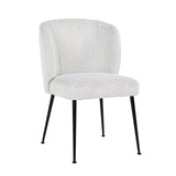 Eetkamerstoel Fallon white bouclé