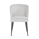 Eetkamerstoel Fallon white bouclé