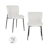 Eetkamerstoel Darby white bouclé (Set of 2)