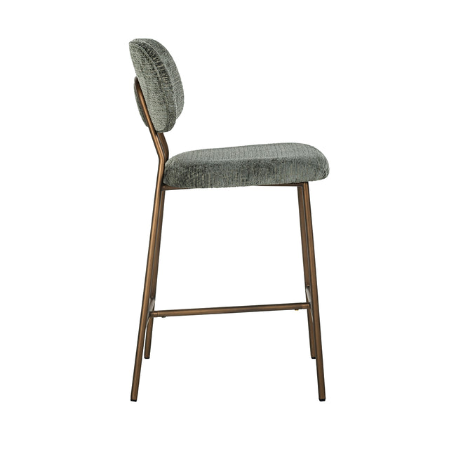 Counterstoel Xenia thyme fusion / brushed gold legs (Fusion thyme 206) van Richmond Interiors – Luxe comfort op maat van PureWonen. Vraag naar de beste prijs.