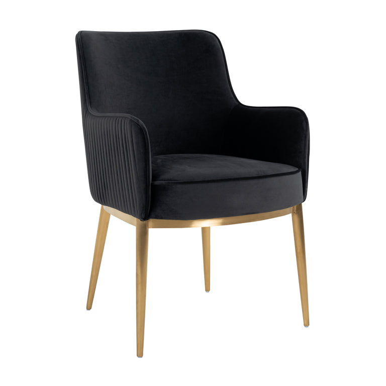 Stoel Breeze Antracite velvet / brushed gold fire retardant (FR-Quartz 801 Antraciet) van Richmond Interiors – Luxe comfort op maat van PureWonen. Vraag naar de beste prijs.