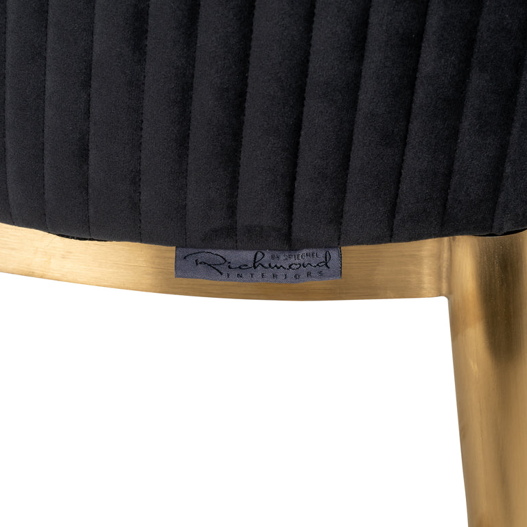 Stoel Breeze Antracite velvet / brushed gold fire retardant (FR-Quartz 801 Antraciet) van Richmond Interiors – Luxe comfort op maat van PureWonen. Vraag naar de beste prijs.