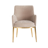 Stoel Breeze khaki velvet / brushed gold fire retardant (FR-Quartz 903 Khaki) van Richmond Interiors – Luxe comfort op maat van PureWonen. Vraag naar de beste prijs.