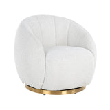 Lounge stoel Jago white bouclé swivel