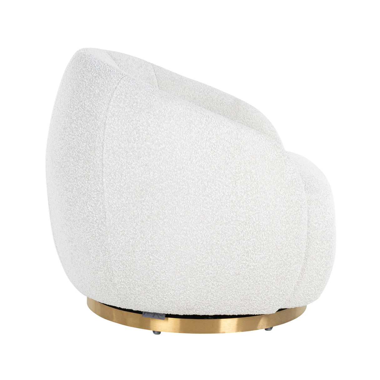 Lounge stoel Jago white bouclé swivel