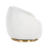 Lounge stoel Jago white bouclé swivel
