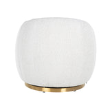 Lounge stoel Jago white bouclé swivel