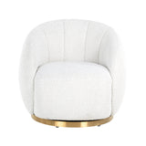 Lounge stoel Jago white bouclé swivel
