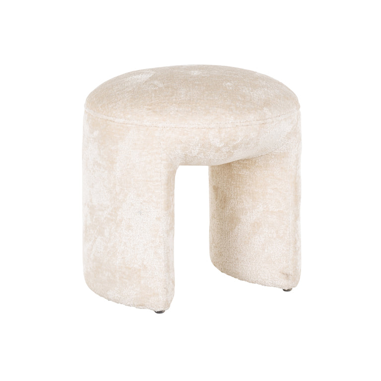 Poef Fargo  white chenille (Bergen 900 white chenille) van Richmond Interiors – Luxe comfort op maat van PureWonen. Vraag naar de beste prijs.