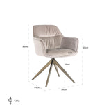 Draaistoel Aline khaki velvet fire retardant (FR-Quartz 903 Khaki) van Richmond Interiors – Luxe comfort op maat van PureWonen. Vraag naar de beste prijs.
