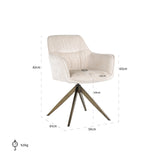 Draaistoel Aline white chenille fire retardant (FR-Bergen 900 white chenille) van Richmond Interiors – Luxe comfort op maat van PureWonen. Vraag naar de beste prijs.