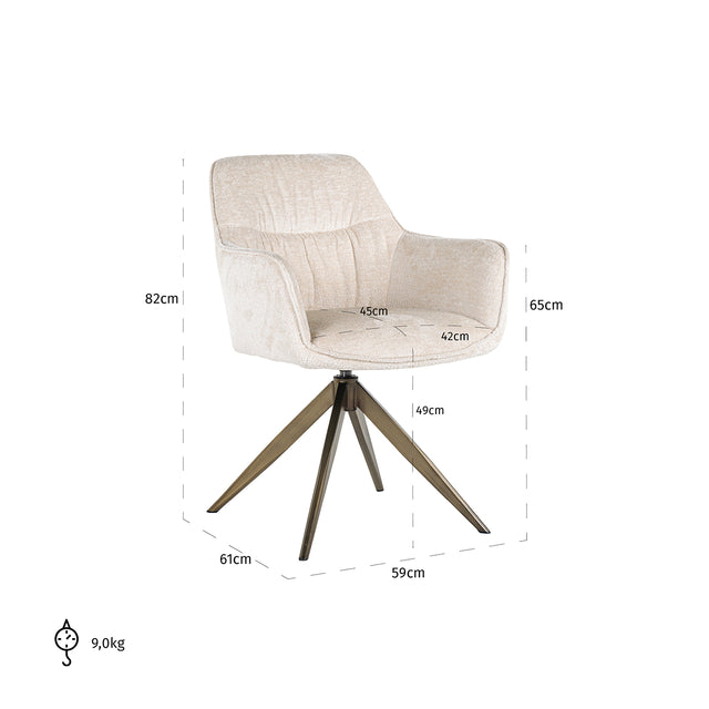 Draaistoel Aline white chenille fire retardant (FR-Bergen 900 white chenille) van Richmond Interiors – Luxe comfort op maat van PureWonen. Vraag naar de beste prijs.
