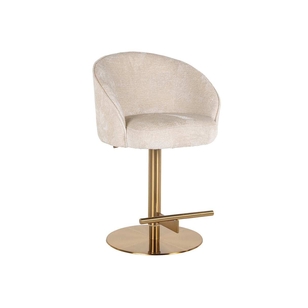 Bar/counter stoel Zabi draaibaar white chenille (Bergen 900 white chenille) van Richmond Interiors – Luxe comfort op maat van PureWonen. Vraag naar de beste prijs.