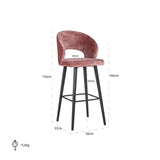 Barstoel Savoy rose  chenille (Bergen 705 rose chenille) van Richmond Interiors – Luxe comfort op maat van PureWonen. Vraag naar de beste prijs.