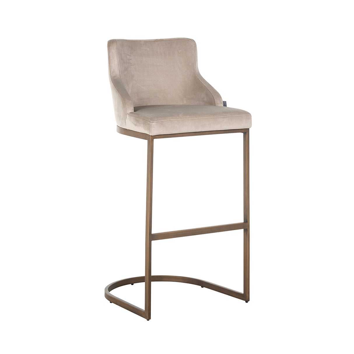 Barstoel Bolton khaki velvet / brushed gold fire retardant (FR-Quartz 903 Khaki) van Richmond Interiors – Luxe comfort op maat van PureWonen. Vraag naar de beste prijs.