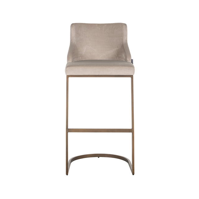 Barstoel Bolton khaki velvet / brushed gold fire retardant (FR-Quartz 903 Khaki) van Richmond Interiors – Luxe comfort op maat van PureWonen. Vraag naar de beste prijs.