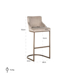 Barstoel Bolton khaki velvet / brushed gold fire retardant (FR-Quartz 903 Khaki) van Richmond Interiors – Luxe comfort op maat van PureWonen. Vraag naar de beste prijs.