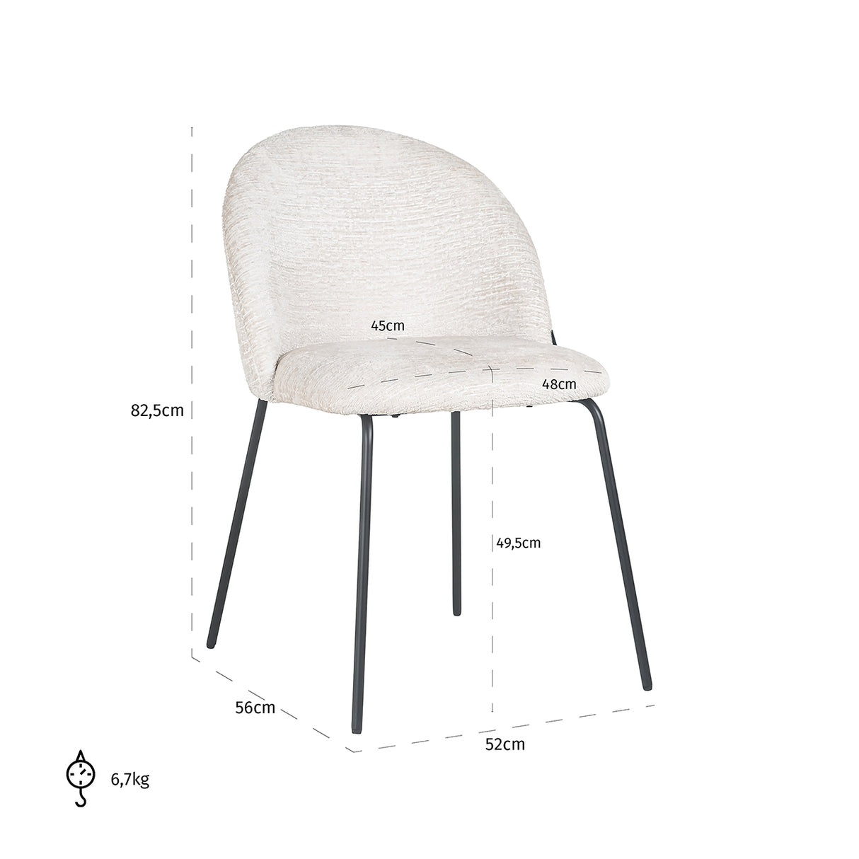 Stoel Alyssa cream fusion (Fusion cream 02) van Richmond Interiors – Luxe comfort op maat van PureWonen. Vraag naar de beste prijs.