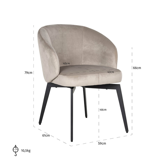 Stoel Amphara khaki velvet fire retardant (FR-Quartz 903 Khaki) van Richmond Interiors – Luxe comfort op maat van PureWonen. Vraag naar de beste prijs.