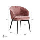 Stoel Amphara rose chenille fire retardant (Bergen 705 rose chenille) van Richmond Interiors – Luxe comfort op maat van PureWonen. Vraag naar de beste prijs.