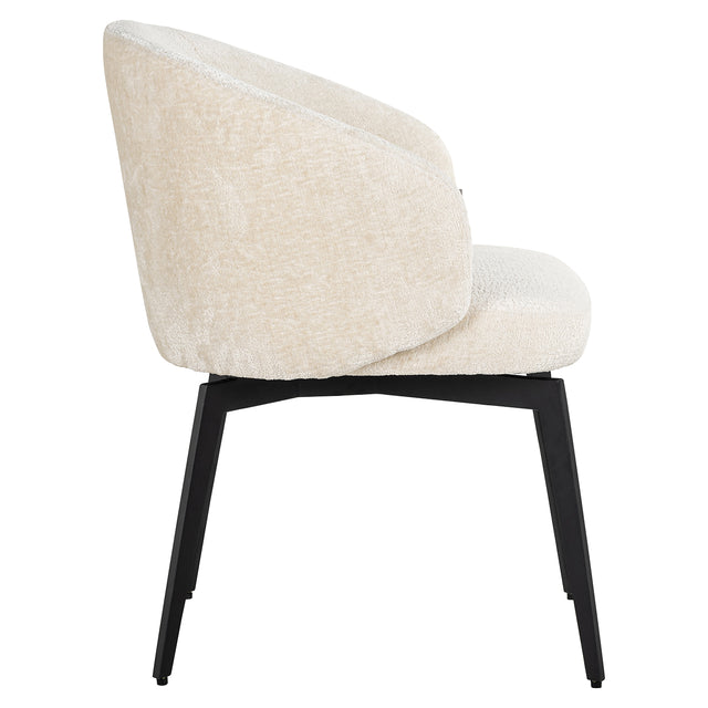 Stoel Amphara white chenille fire retardant (FR-Bergen 900 white chenille) van Richmond Interiors – Luxe comfort op maat van PureWonen. Vraag naar de beste prijs.
