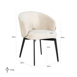 Stoel Amphara white chenille fire retardant (FR-Bergen 900 white chenille) van Richmond Interiors – Luxe comfort op maat van PureWonen. Vraag naar de beste prijs.