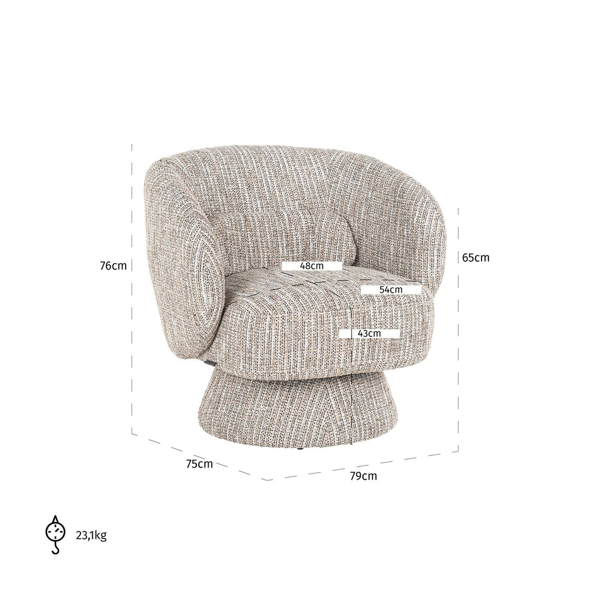 Draaifauteuil Cavallo beige coco (Beige coco) van Richmond Interiors – Luxe comfort op maat van PureWonen. Vraag naar de beste prijs.