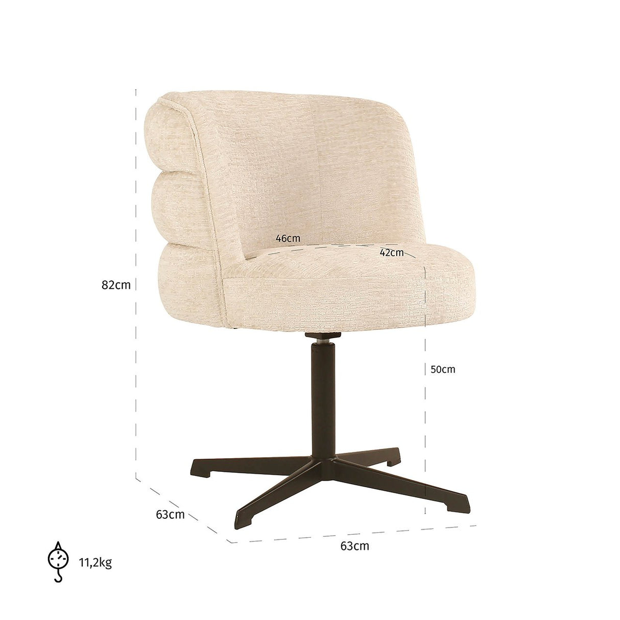Draaistoel Chadwick cream fusion (Fusion cream 02) van Richmond Interiors – Luxe comfort op maat van PureWonen. Vraag naar de beste prijs.