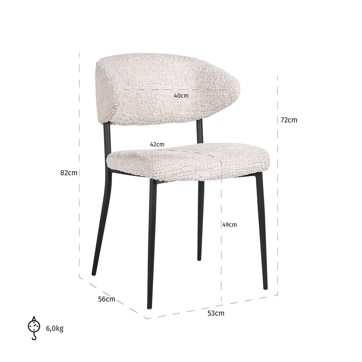 Stoel Bea (set van 2) Lovely Cream (Be Lovely 11 Cream) van Richmond Interiors – Luxe comfort op maat van PureWonen. Vraag naar de beste prijs.