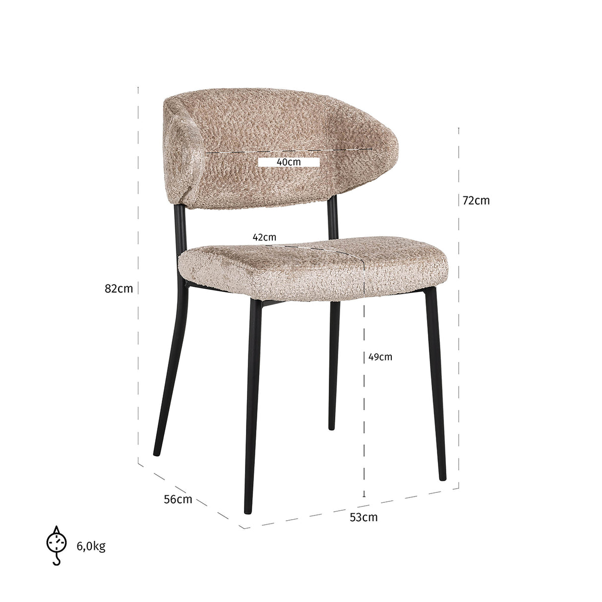 Stoel Bea (set van 2) Sheep Nature (Sheep 01 nature) van Richmond Interiors – Luxe comfort op maat van PureWonen. Vraag naar de beste prijs.
