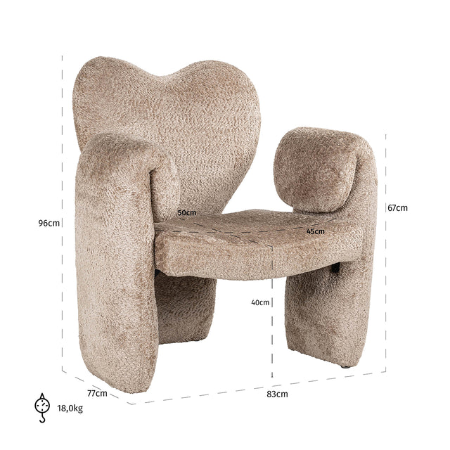 Fauteuil Didi natural sheep (Sheep 01 nature) van Richmond Interiors – Luxe comfort op maat van PureWonen. Vraag naar de beste prijs.