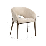 Eetkamerstoel Kenzi cream unicorn (Unicorn 11 cream) van Richmond Interiors – Luxe comfort op maat van PureWonen. Vraag naar de beste prijs.