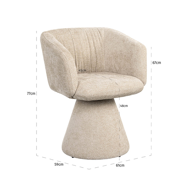 Draaistoel Madeline cream unicorn (Unicorn 11 cream) van Richmond Interiors – Luxe comfort op maat van PureWonen. Vraag naar de beste prijs.