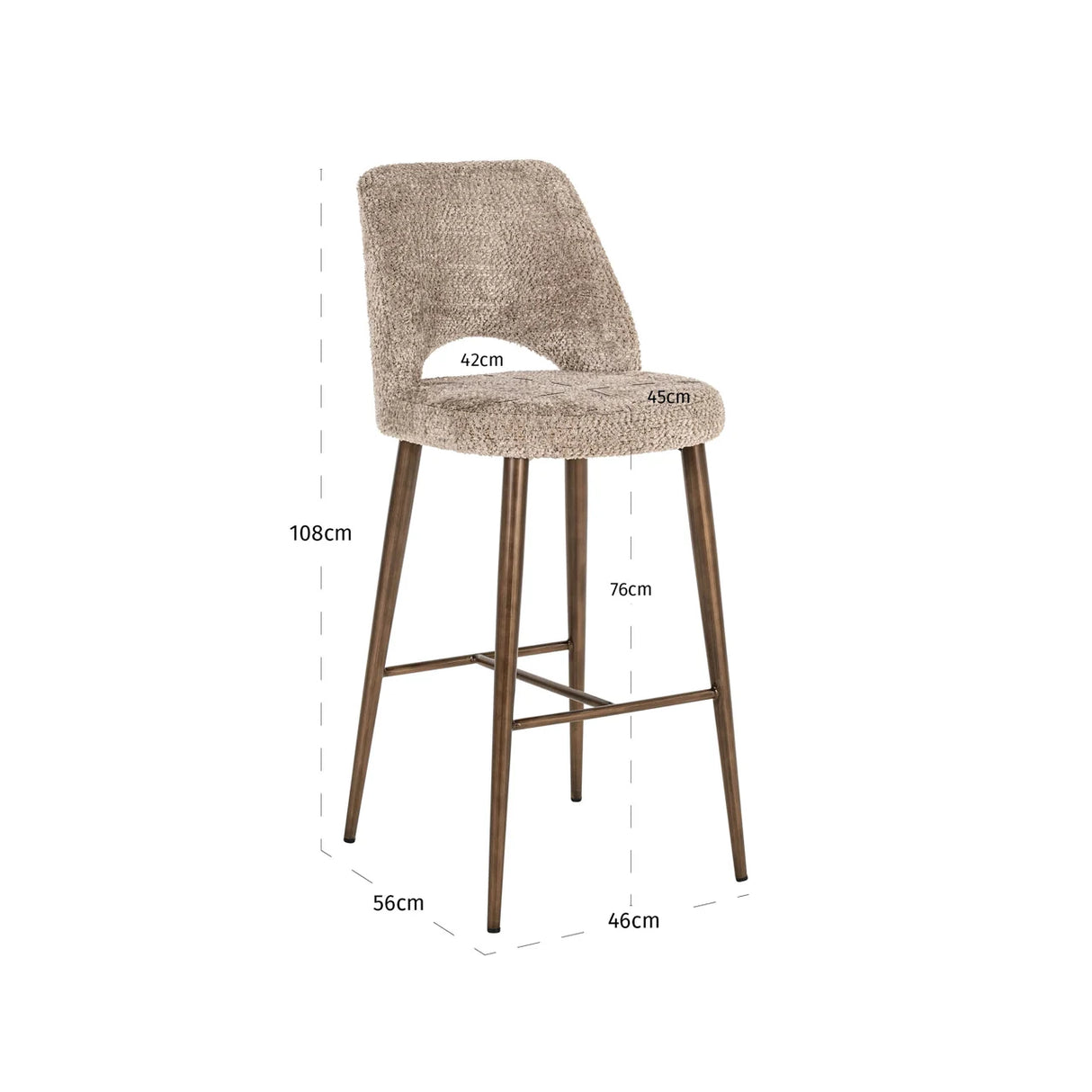 Barstoel Delphine lovely nature fire retardant