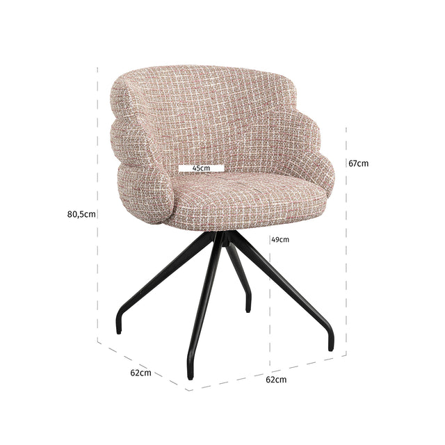 Draaistoel Kayla trendy rose (Be trendy 1673 rose) van Richmond Interiors – Luxe comfort op maat van PureWonen. Vraag naar de beste prijs.