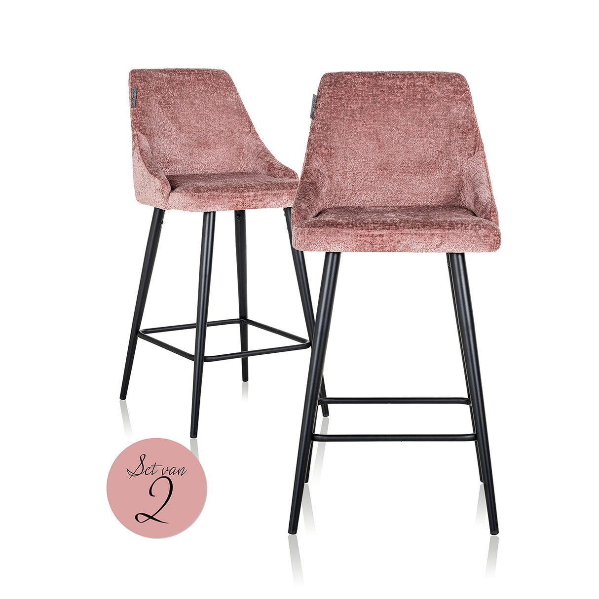 Counter stoel Brooke rose chenille (set van 2) (Bergen 705 rose chenille) van Richmond Interiors – Luxe comfort op maat van PureWonen. Vraag naar de beste prijs.