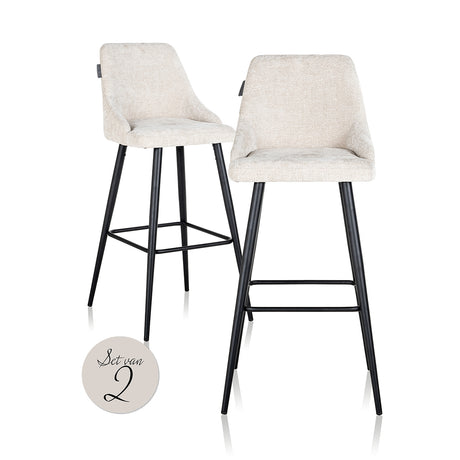 Bar stoel Brooke cream unicorn (set van 2) (Unicorn 11 cream) van Richmond Interiors – Luxe comfort op maat van PureWonen. Vraag naar de beste prijs.